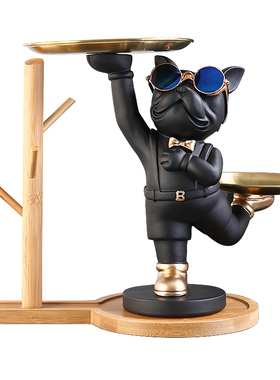 放钥匙的摆件托盘门口进门置物架收纳入户玄关家居装饰品杂耍狗狗