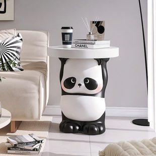 熊猫沙发边几客厅家用小茶几卡通卧室床头置物架创意可爱边柜摆件