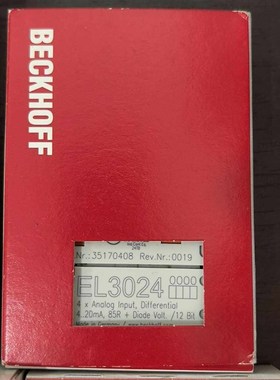 倍福EL3024模块,4路模拟量输入,差分式,4-20mA,