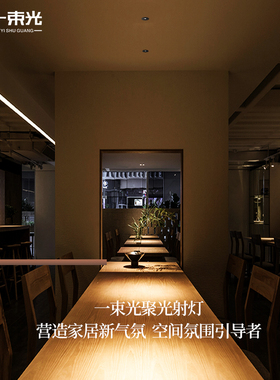 一束光聚光射灯嵌入式光圈灯餐厅清吧过道小酒馆氛围足浴店天花灯