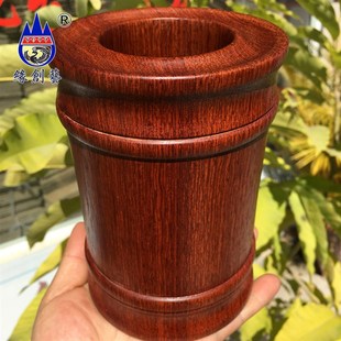 红木笔筒茶桌收纳笔具一物一图缅甸花梨大果紫檀实木质整木料笔插