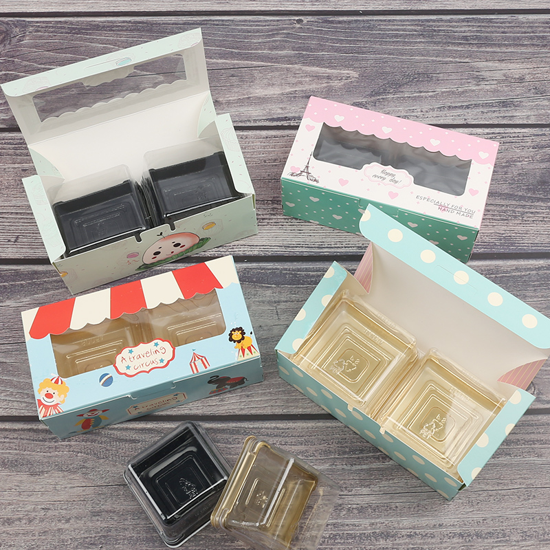 雪媚娘泡芙蛋黄酥2 4 6 8粒曲奇饼干月饼包装蛋挞盒子