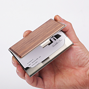 名片夹男士商务名片盒女士精致高档金属超薄便携式大容量展会创意