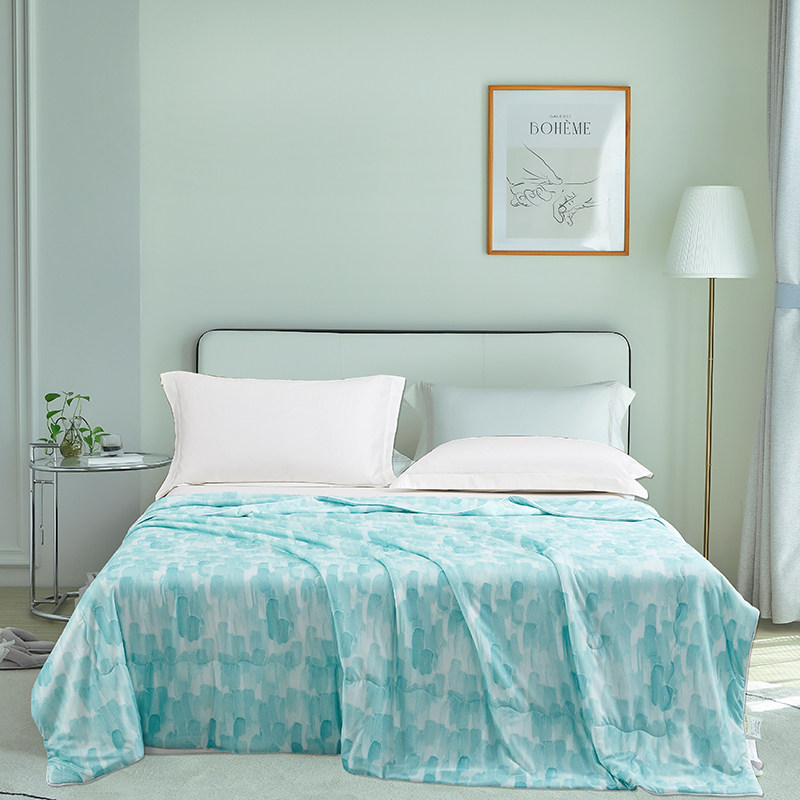 奥若拉丝滑凉感夏被单人空调被便携旅行被露营小软被可水洗快干