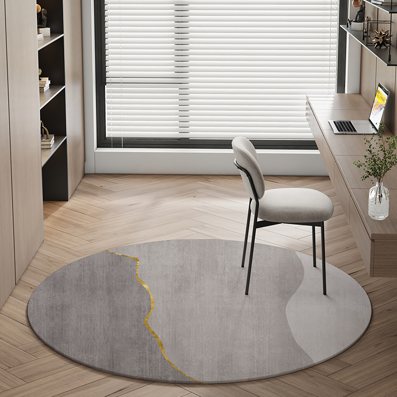 现代圆形地毯客厅沙发茶几in风卧室梳妆台书房椅子床边地毯