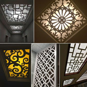 饰遮挡入户玄关 背景墙客厅装 悬吊式 天板镂空屏风现代欧式