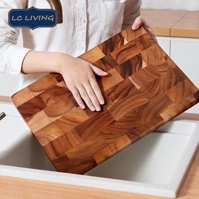 lcliving泰国切菜板实木家用相思木案板棋盘格砧板木菜板姜妍同款
