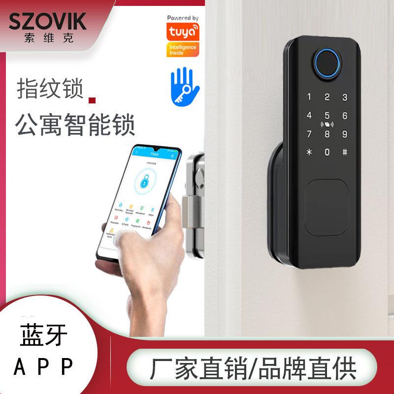 酒店刷卡智能门锁牛头锁8大开门免布线涂鸦APP蓝牙刷卡公寓智能锁