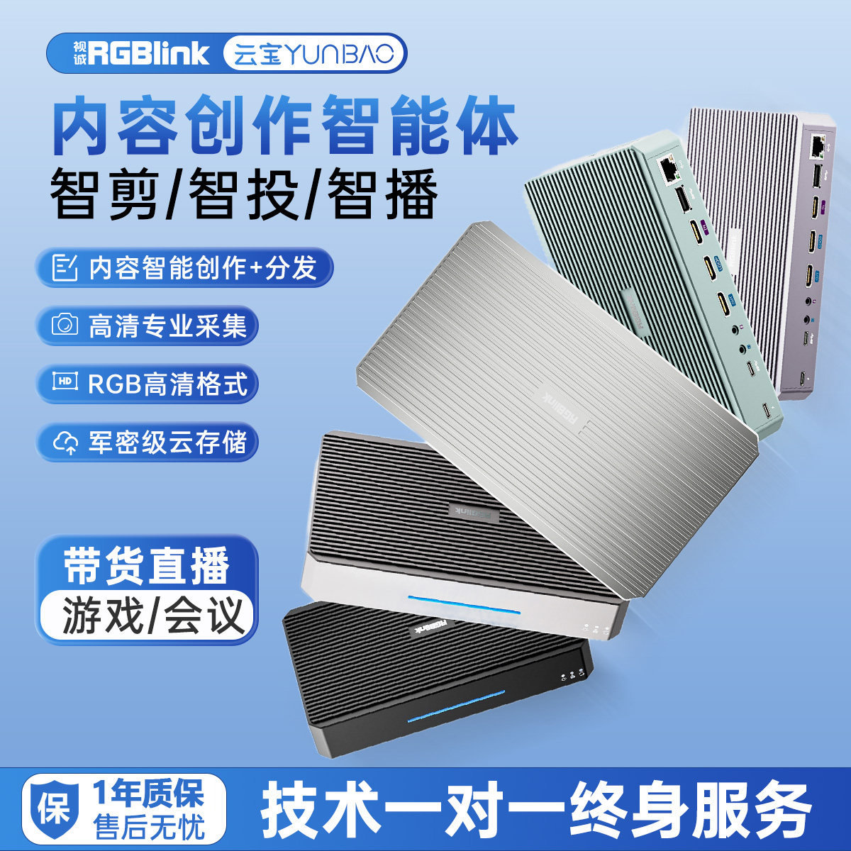 RGBlink视诚4k高清视频数字人内容创作分发ai云宝usb采集卡游戏直播带货专用switch笔记本电脑相机存储加密