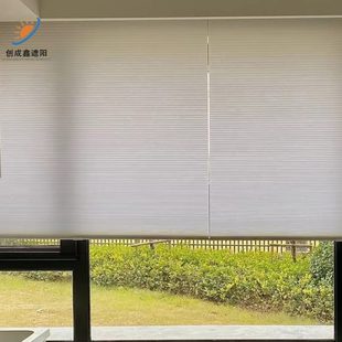 免打孔推拉蜂巢帘卧室阳台升降风琴帘六边形百叶窗帘隔热遮光防水