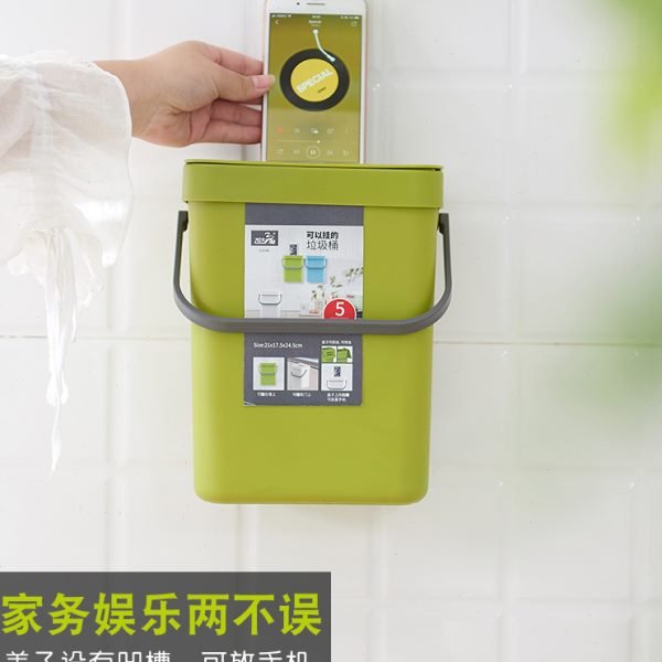 壁挂式垃圾桶卫生间厕所挂墙免打孔带盖厨房粘贴悬挂式手提大小号