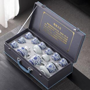 青花瓷茶具套组礼盒2025新款高档轻奢功夫茶壶泡茶杯陶瓷盖碗家用