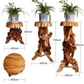 杜鹃根雕花架根雕底座客厅摆件天然实木树根盆景花架底座根雕凳子