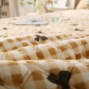 床裙单件牛奶绒双人床单人床带裙边床盖冬季防滑夹棉卡通儿童结婚