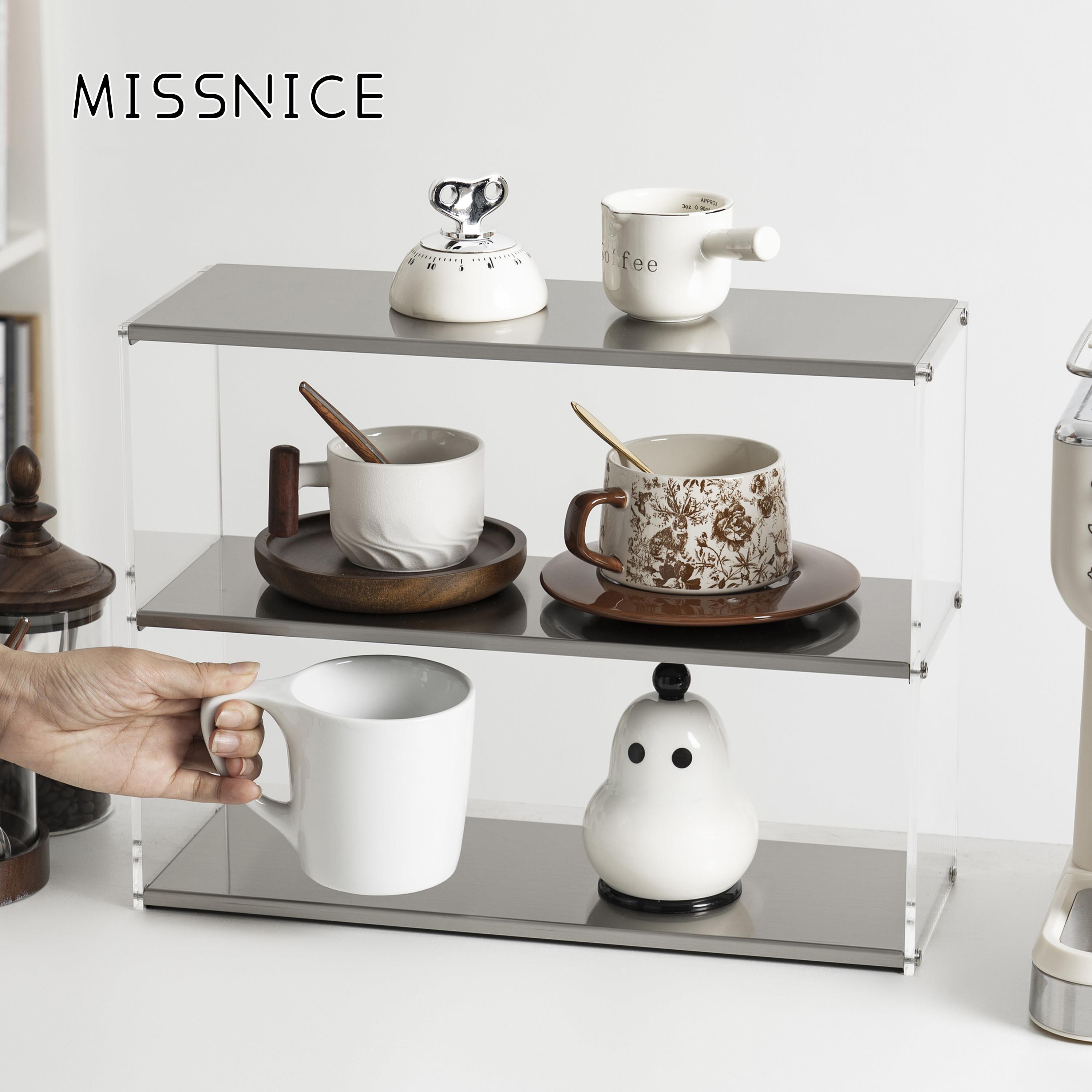 MISSICE34Missnice不锈置物架0杯架N双层化钢妆品收纳架首饰托盘