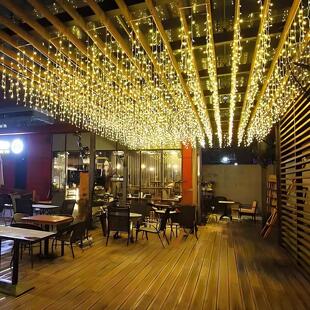 栏杆扶手彩灯 太阳能户外楼梯瀑布灯串 网红灯条流水氛围装饰灯带