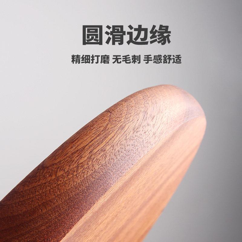 檀原房森太圆形切菜板抗菌防霉乌木圆形菜板整木实砧板木家用案板