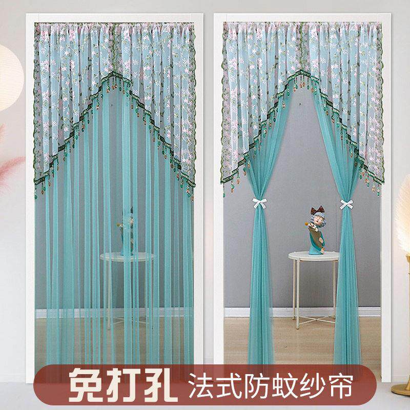 法帘式田园四季帘门窗帘半帘蚊卧室防装饰帘帘厨房弧形帘子挂帘