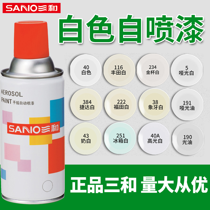 三和整箱装自动手摇自喷漆金属防锈家具木器漆汽车涂鸦墙面黑白色