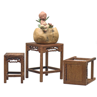 红木工艺品底座鸡翅木底座奇石底座盆多肉底座实木质微型小架