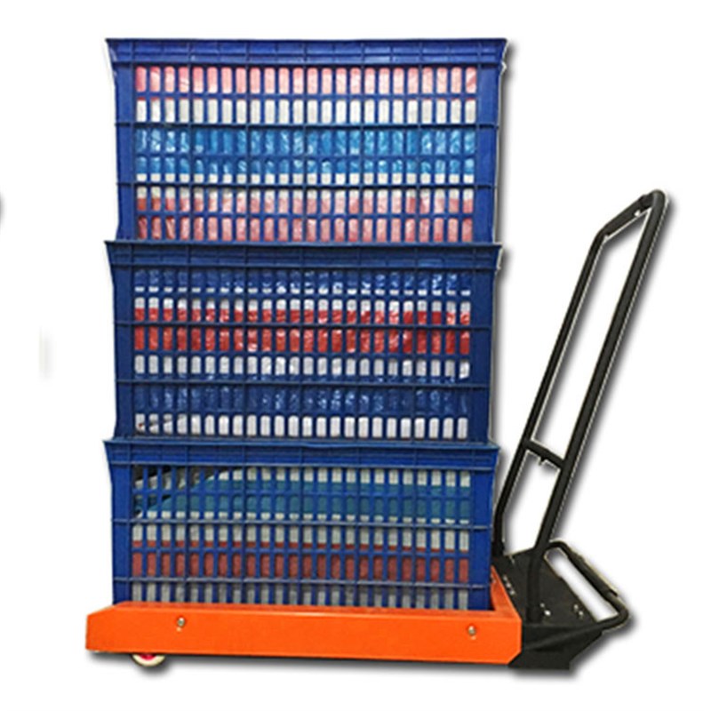 塑料筐叉车周转箱可调节脚踏手动车搬运工具车智力星胶箱升降推车