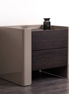 IZO 意式极简床头柜集合款 实木烤漆次卧床边柜 床边几