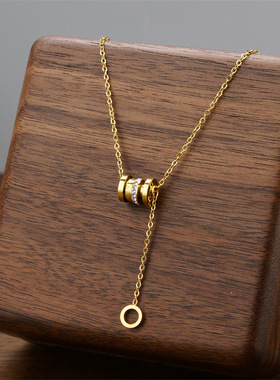 钛钢不掉色小蛮腰轻奢钛钢项链女小众高级设计感女锁骨链现货