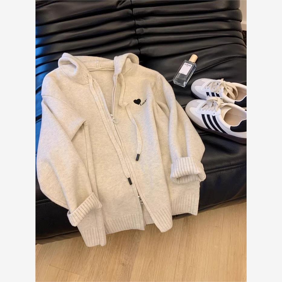 连帽开衫毛衣女秋冬2025