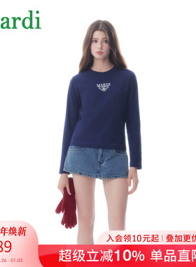 MARDI女装2025秋季新款女士圆领长袖T恤休闲百搭上衣