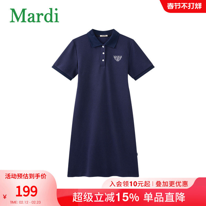 MARDI官方正品刺绣polo连衣裙女2026年夏季新款运动休闲