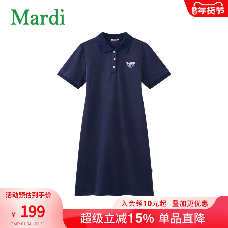 MARDI官方正品刺绣polo连衣裙女2026年夏季新款运动休闲