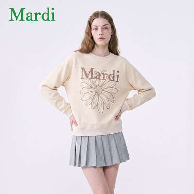 MARDI秋季雏菊印花宽松卫衣女