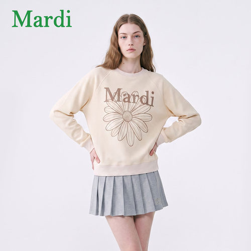 MARDI秋季雏菊印花宽松卫衣女