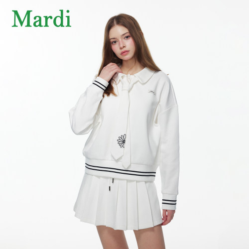 MARDI学院风刺绣棒球卫衣女