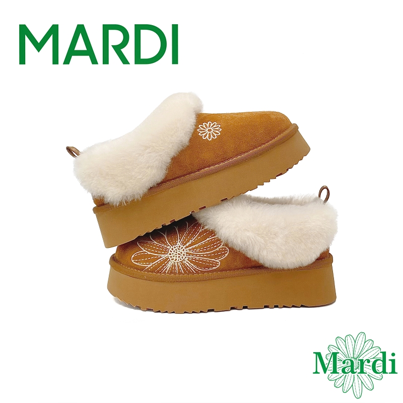 MARDI/玛尔帝雪地靴毛毛靴短筒加绒保暖冬季厚底增高毛绒时尚