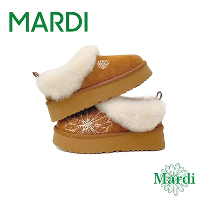 MARDI/玛尔帝雪地靴毛毛靴短筒加绒保暖冬季时尚厚底增高毛绒鞋