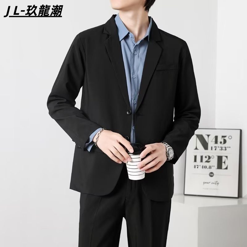 春秋男士小西装套装韩版潮流帅气ins休闲西服港风痞帅dk制服外套n