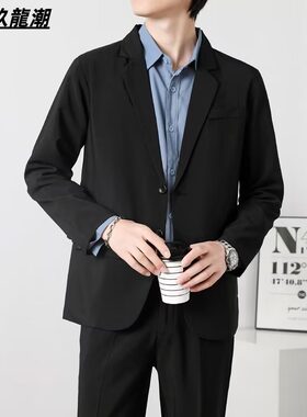 春秋男士小西装套装韩版潮流帅气ins休闲西服港风痞帅dk制服外套n