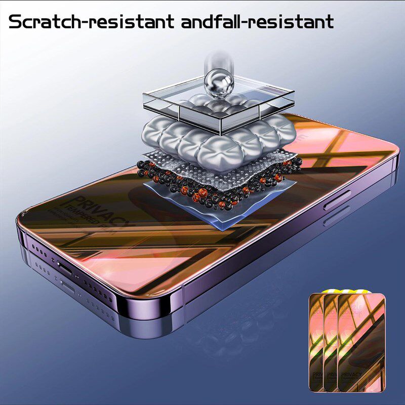 青予 [片]新款镜面防窥手膜适用钢化膜 炫彩镜子保护膜o防尘防指