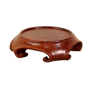 红木底座黑檀整料雕刻天圆地方瓶茶壶盆景文玩玉石架底座