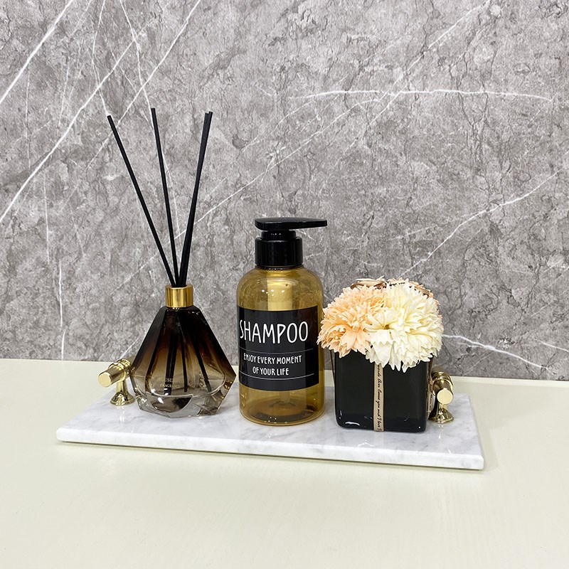 样板房卫生间浴室摆件大理石托盘洗漱沐浴用品香薰组合套装软装饰