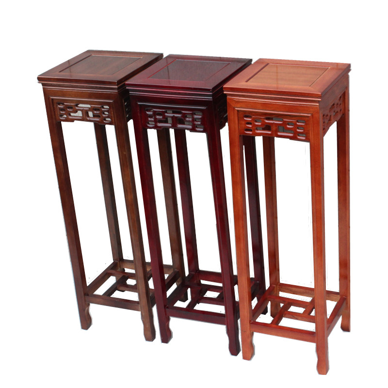 实木花架盆景架子客厅中式仿古家具多层落地仿红木花架四方形花几