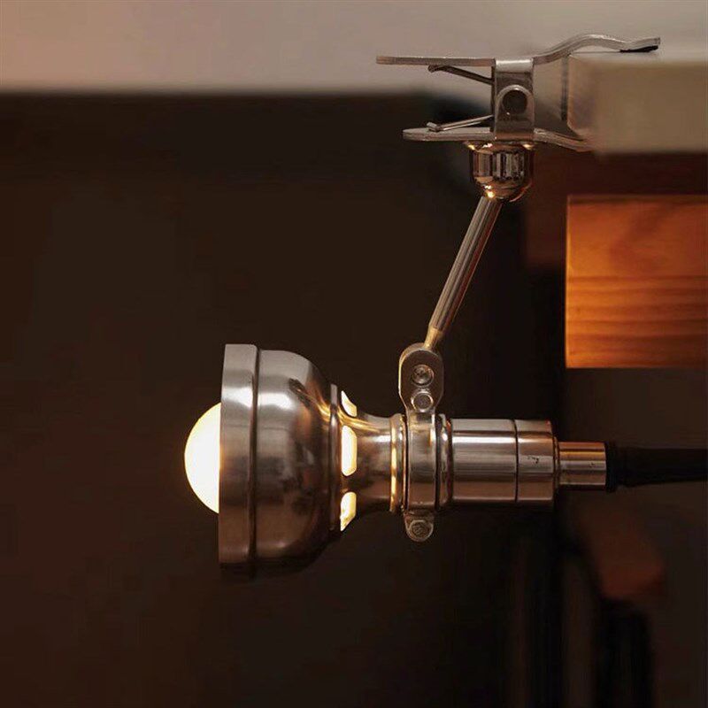 包豪斯复古摇臂伸缩台灯工业风书房工作桌面多角度阅读中古夹子灯