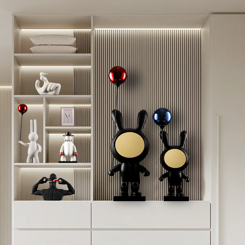 现代创意气球雕塑摆件客厅玄关柜电视柜落地展厅酒店售楼处装饰品