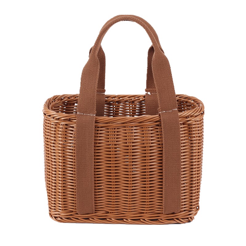 编织购物篮子手提篮水果篮 田园野餐篮 仿藤编柳编草编菜篮宠物篮