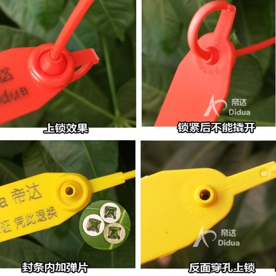 塑料封条一次性扎带鞋包防伪防调包防盗扣标签物流煤运吊牌铅封