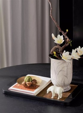 邸高家居宋代美学软装搭配设计师客厅茶几装饰摆件花瓶高级感装