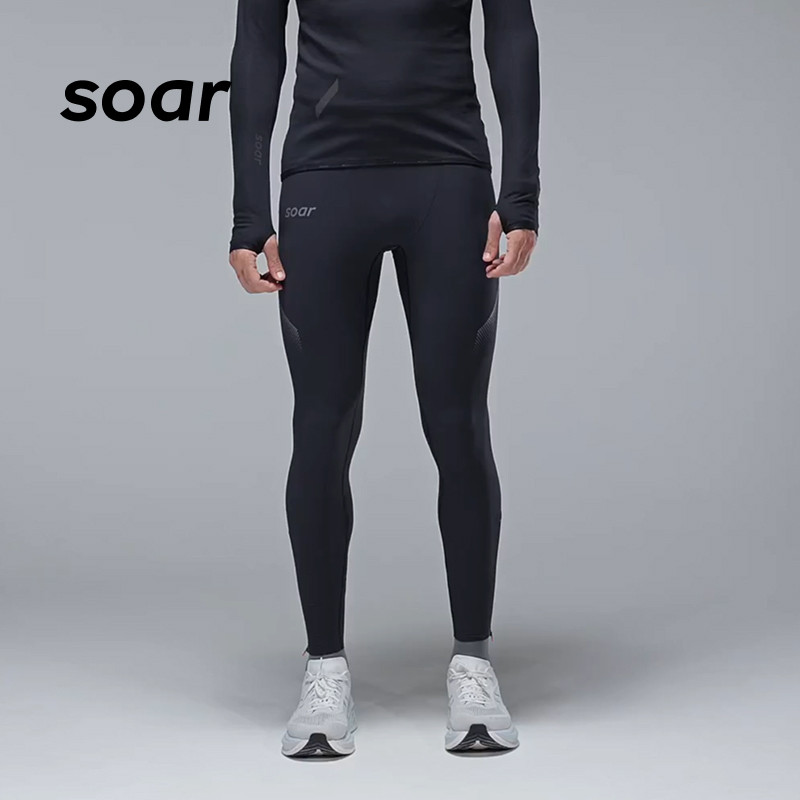 SOAR X RUN训练系列男子羊毛混纺保暖跑步裤防风雨紧身长裤STG2M