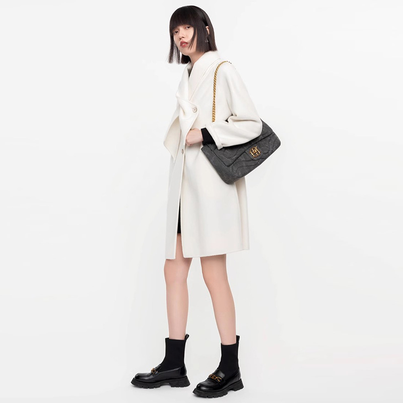 双面呢大衣100绵羊毛中长款