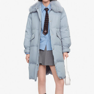 保暖水貂毛拼接长款 折扣女装 羽绒服 L025太系列撒柜鸟断码 南 冬季